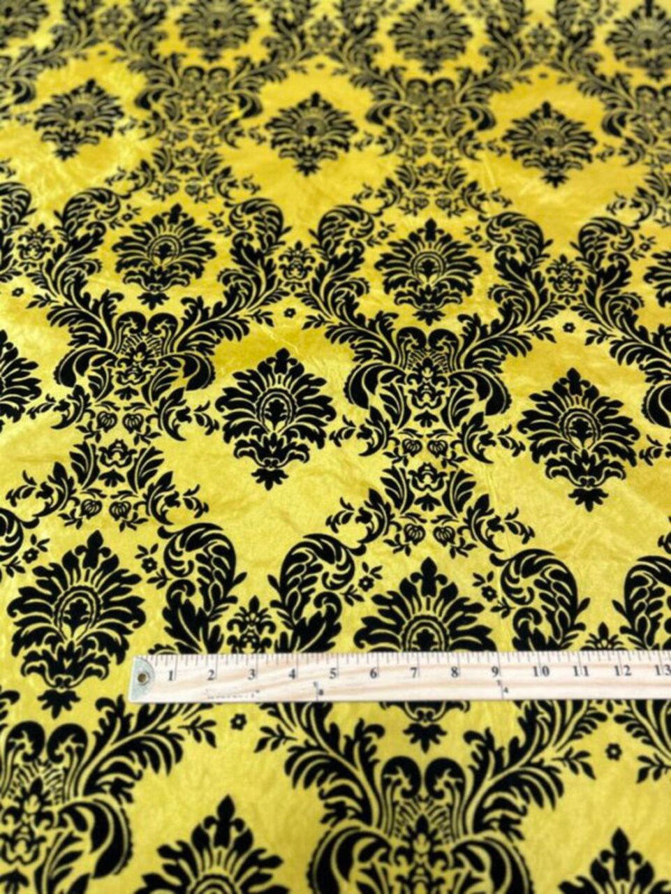 1 Yard Elegant Damask Flocking Taffeta Fabric for Decor & Events